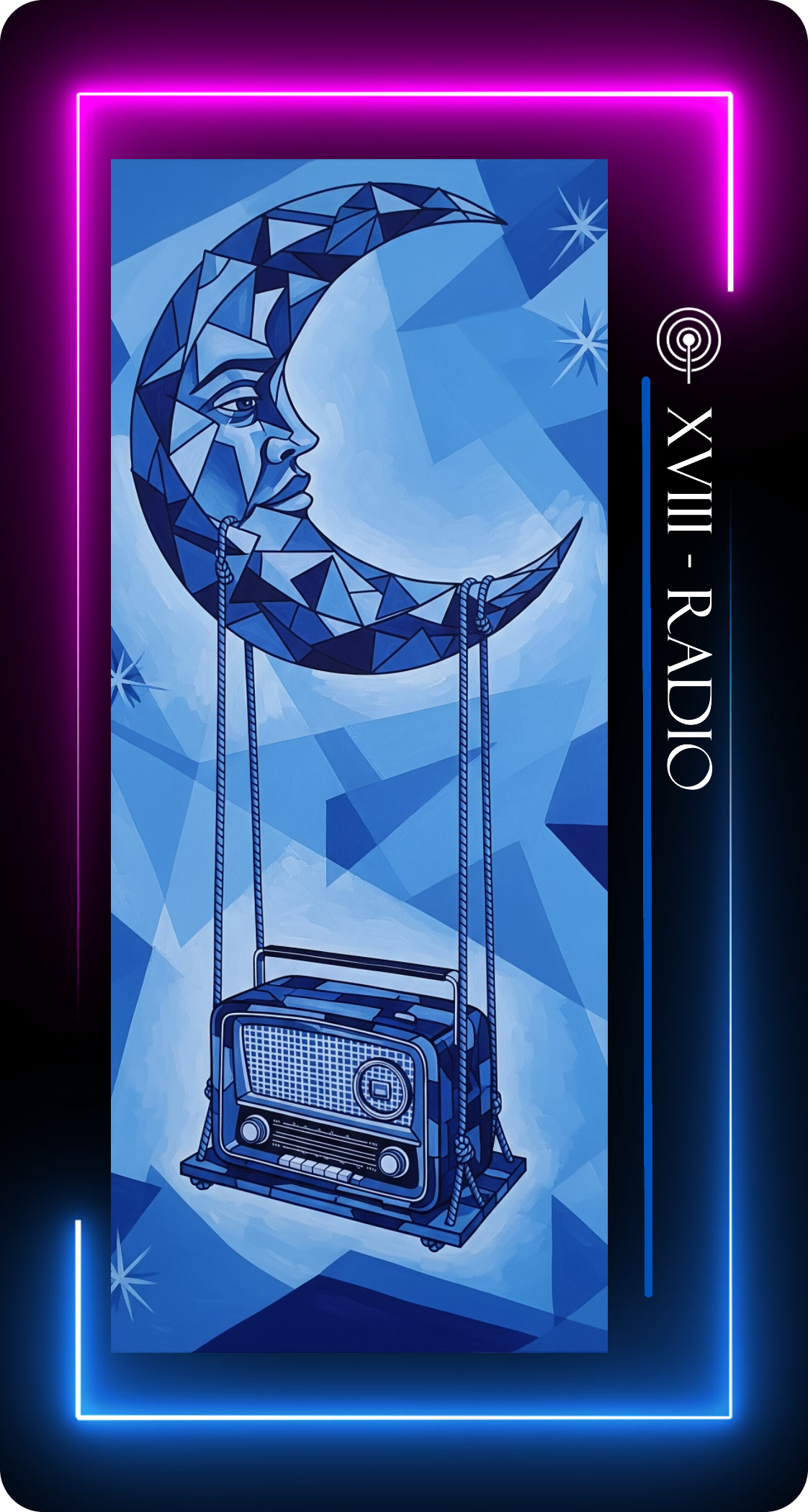 Carta 16 - Radio. Opera: Media Tarot di Daniela Catesi