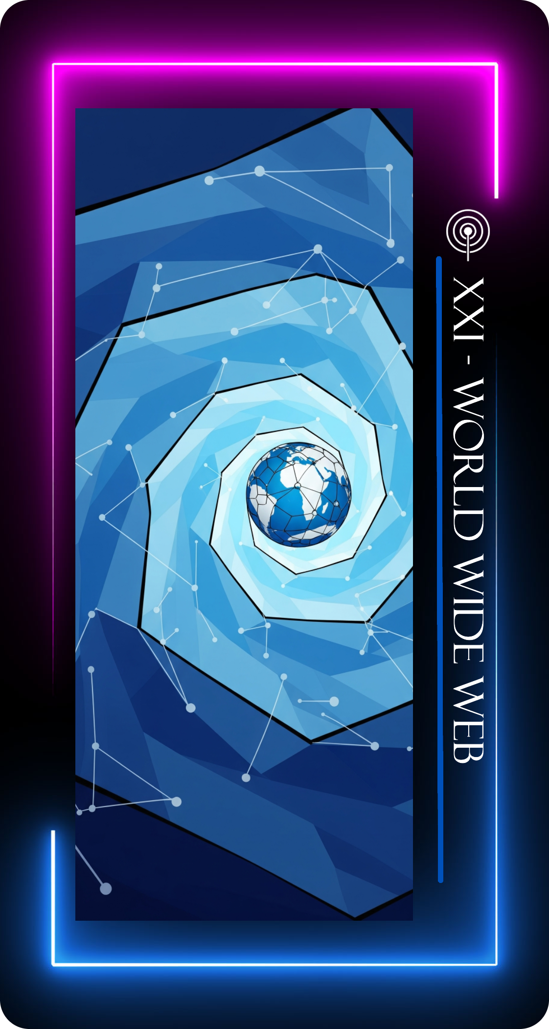 Carta 21 - World Wide Web. Opera: Media Tarot di Daniela Catesi