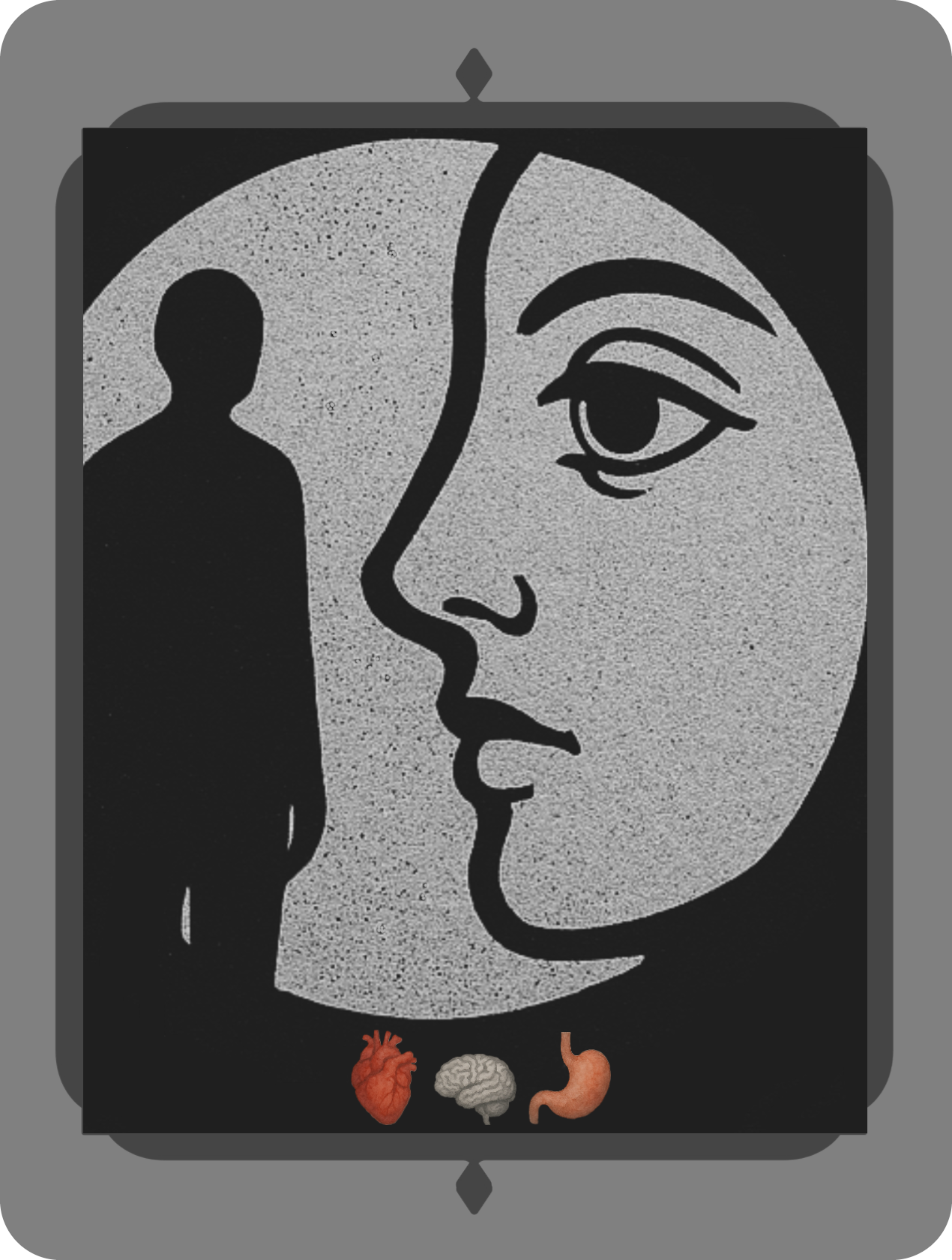 Retro della carta. Opera: Ombra e Visione. 48 battiti tra Intelligenze e Anima di Daniela Catesi