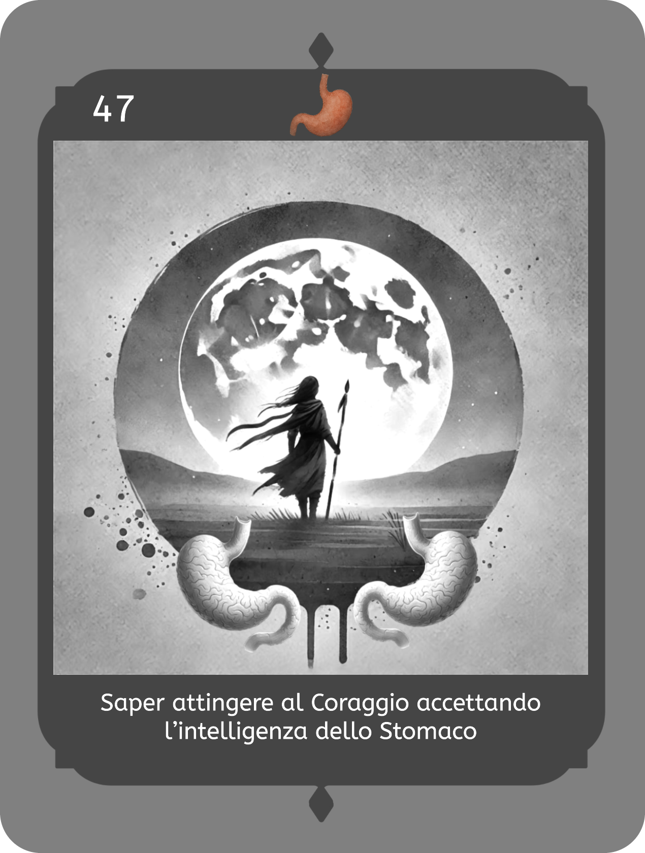 Carta Coraggio. Opera: Ombra e Visione. 48 battiti tra Intelligenze e Anima di Daniela Catesi