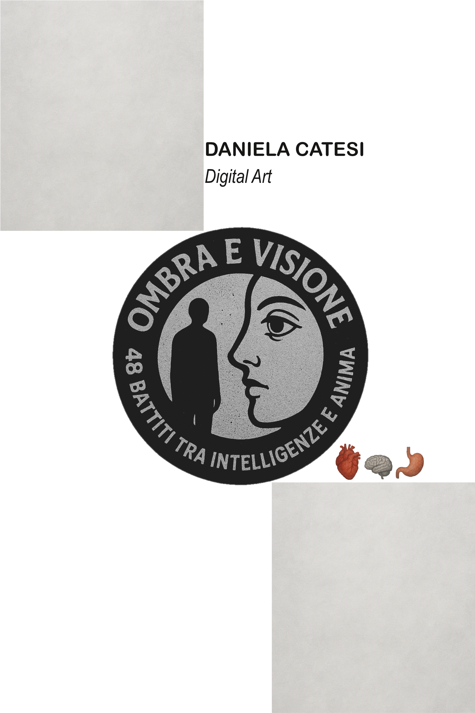 Copertina Libro. Opera: Ombra e Visione. 48 battiti tra Intelligenze e Anima di Daniela Catesi