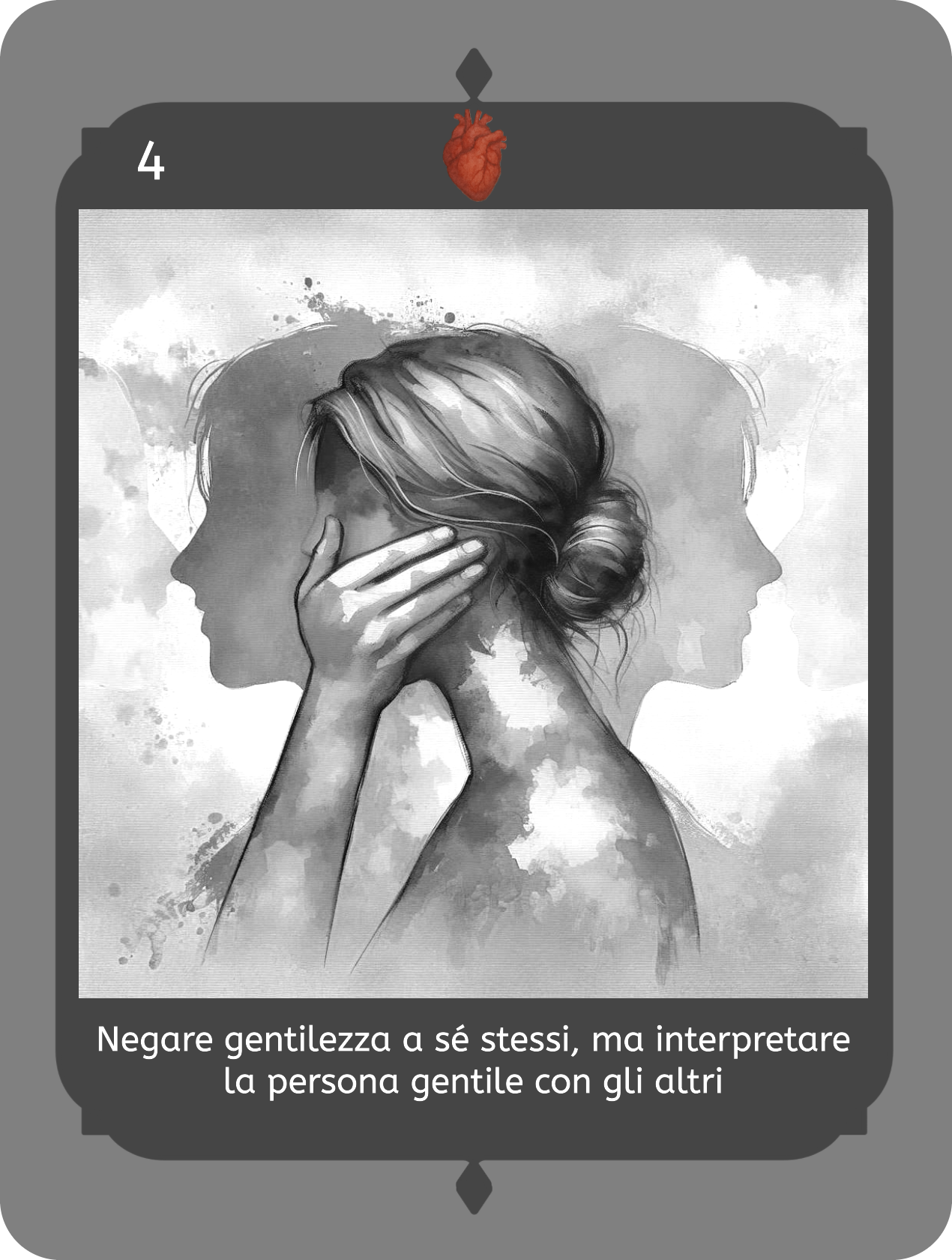Carta Negare gentilezza. Opera: Ombra e Visione. 48 battiti tra Intelligenze e Anima di Daniela Catesi