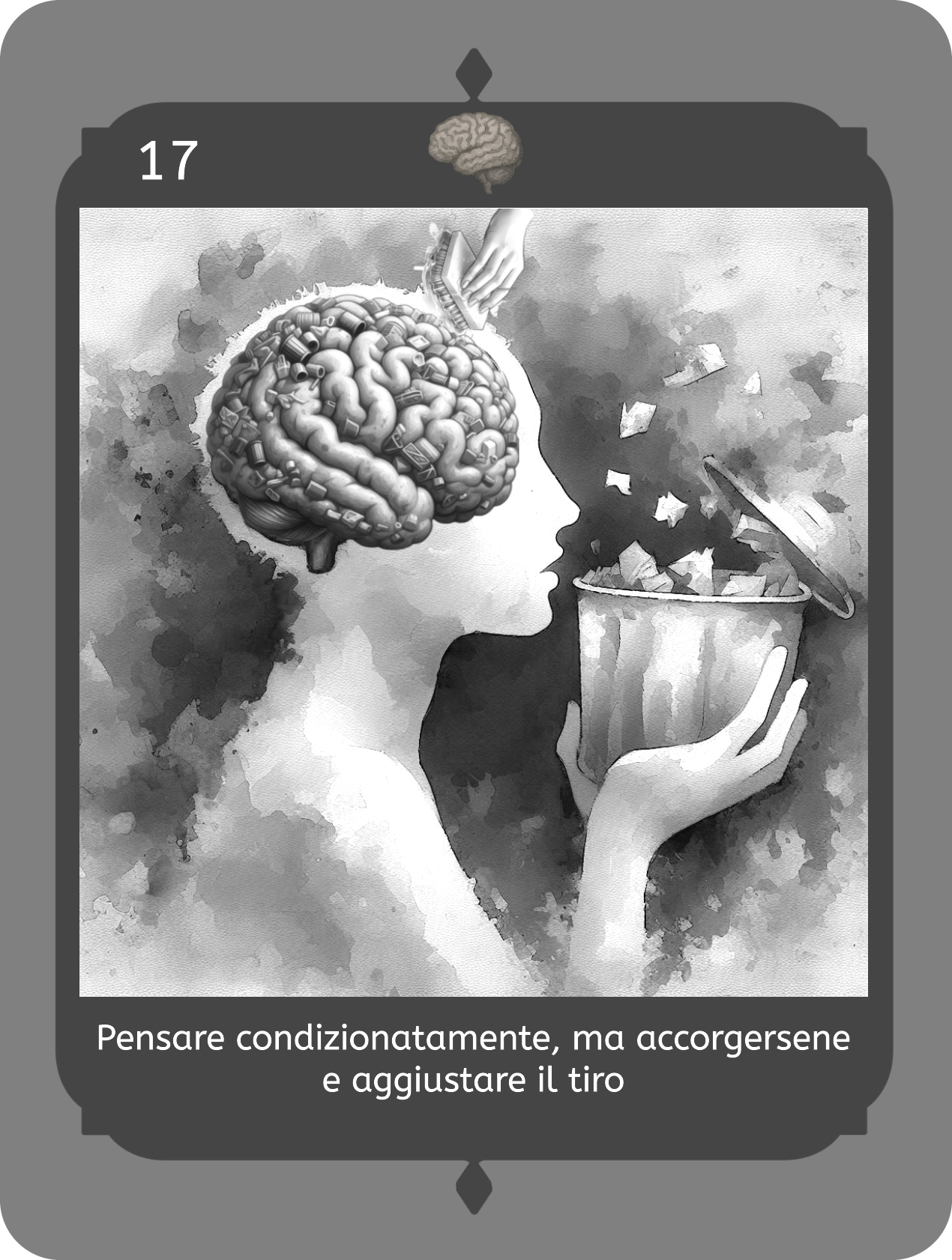 Carta Pensare condizionatamente. Opera: Ombra e Visione. 48 battiti tra Intelligenze e Anima di Daniela Catesi